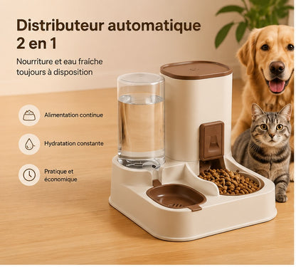 PatteApouf - Distributeur de croquettes et d'eau pour chien et chat